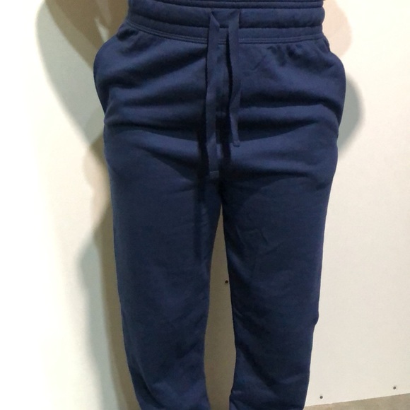 Hanes navy blue comfy cotton sweat pants with front pockets and one back pocket - Picture 7 of 11